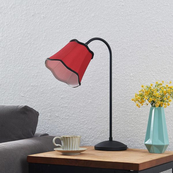 Lucande Binta lampe à poser tissu vintage, rouille LUCANDE