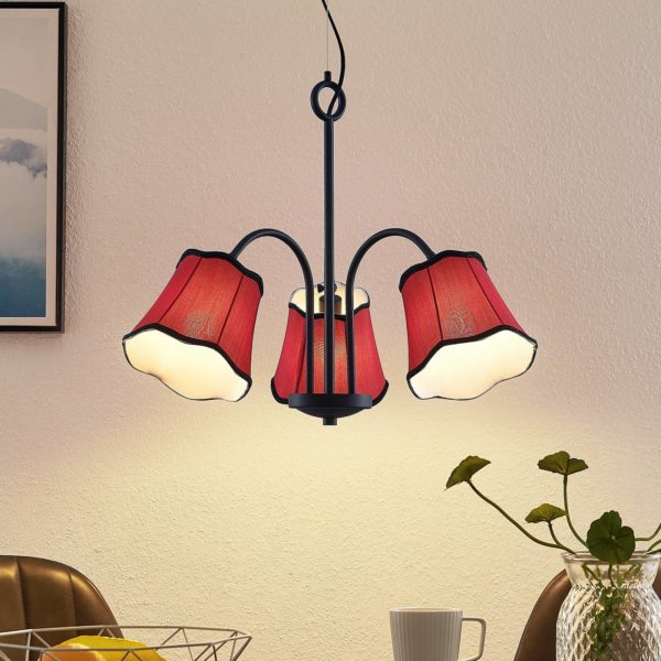 Lucande Binta suspension, à trois lampes, rouille LUCANDE