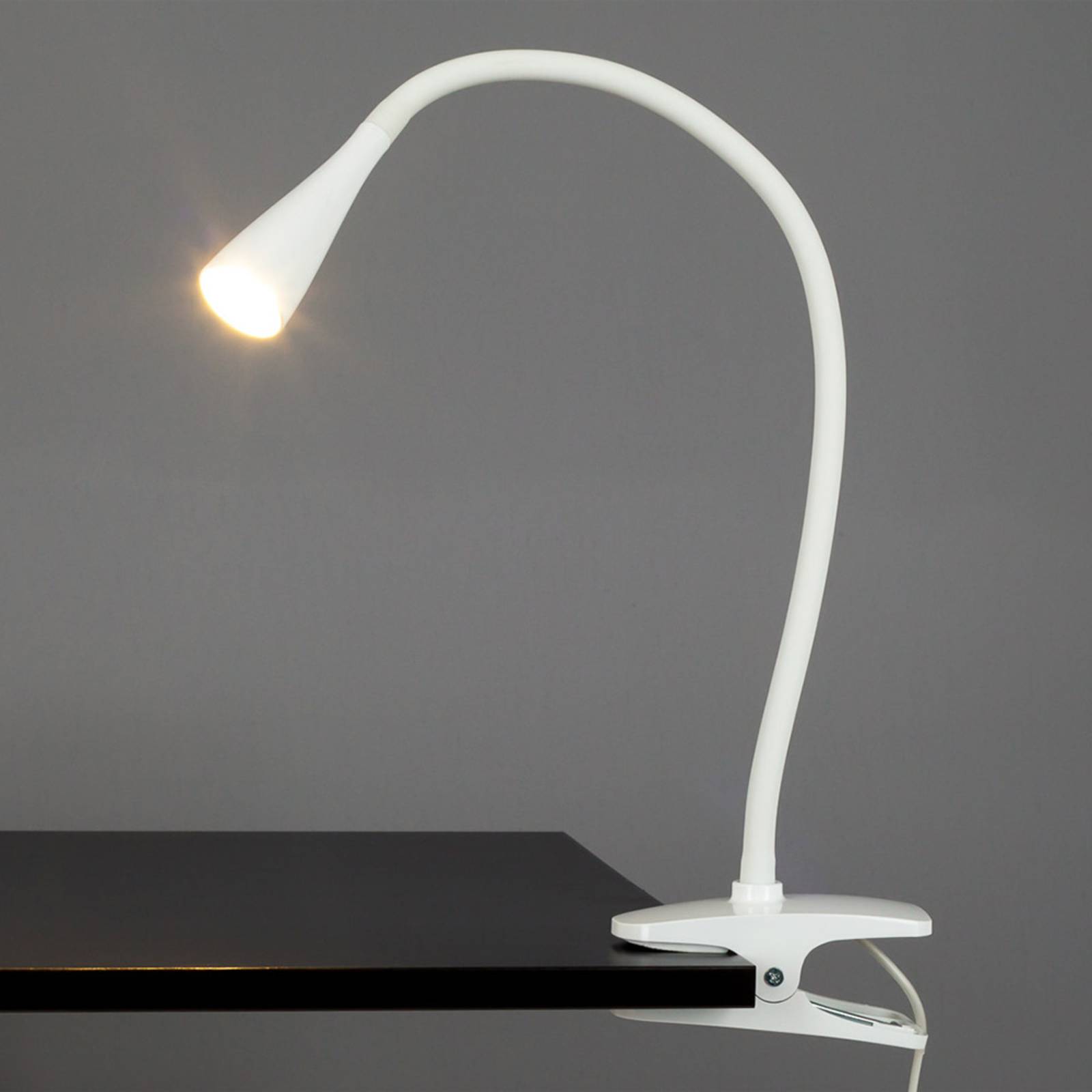Lindby Lampe à pince LED Baris étroite en blanc LINDBY