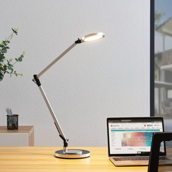 Lindby Lampe de bureau LED Rilana dimmable