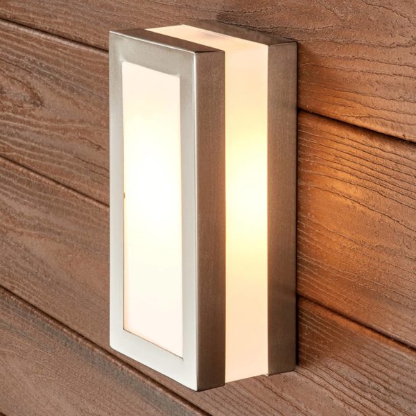Lindby Applique extérieure rectangulaire inox Odis LINDBY