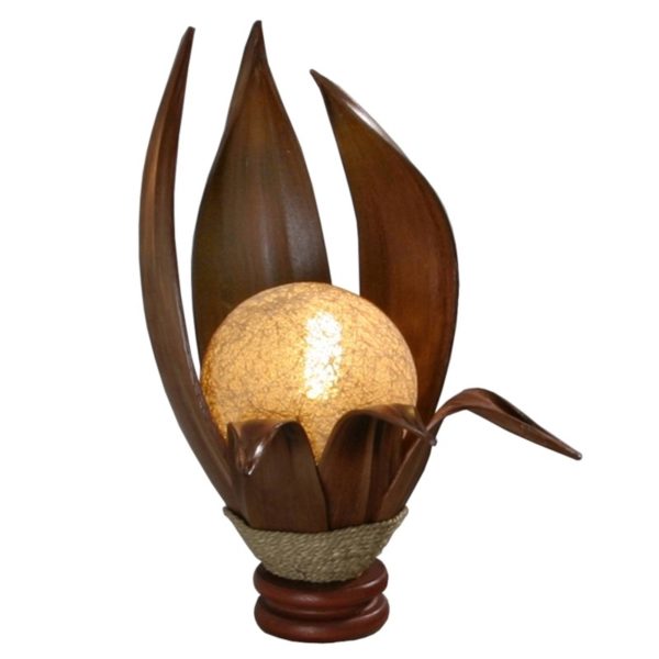 Woru Lampe de table Karima en feuilles de cocotier Woru
