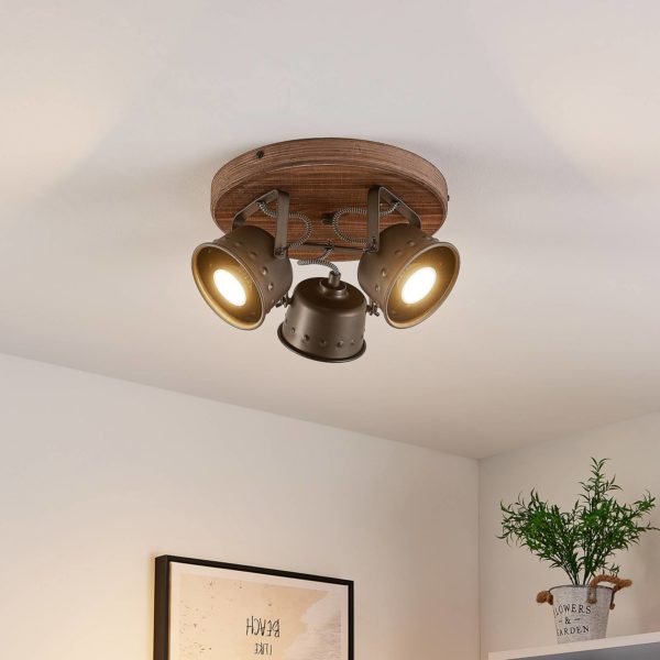 Lindby Rubinjo spot pour plafond, à 3 lampes rond LINDBY