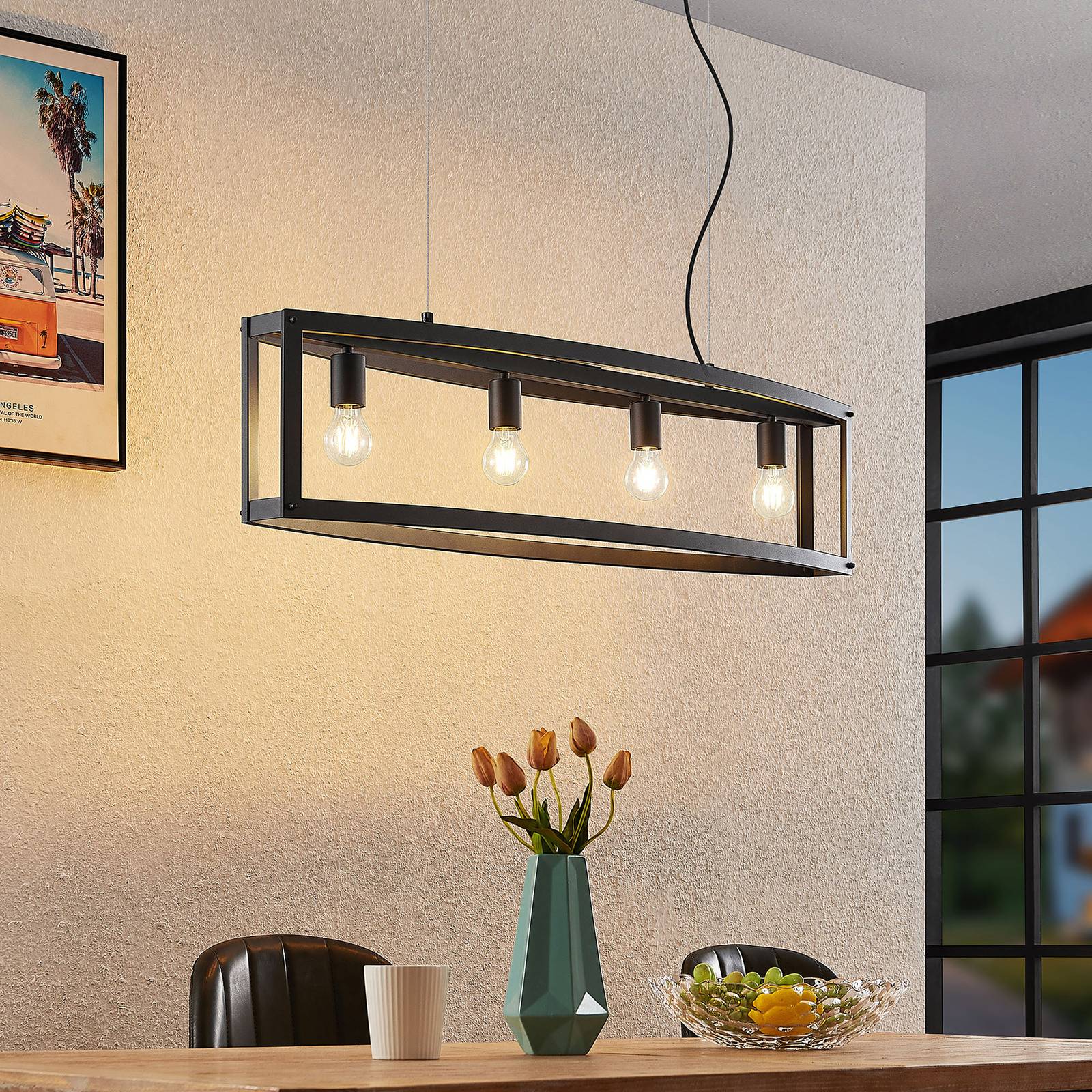 Lindby Mizgin Suspension sans grille à 4 lampes LINDBY