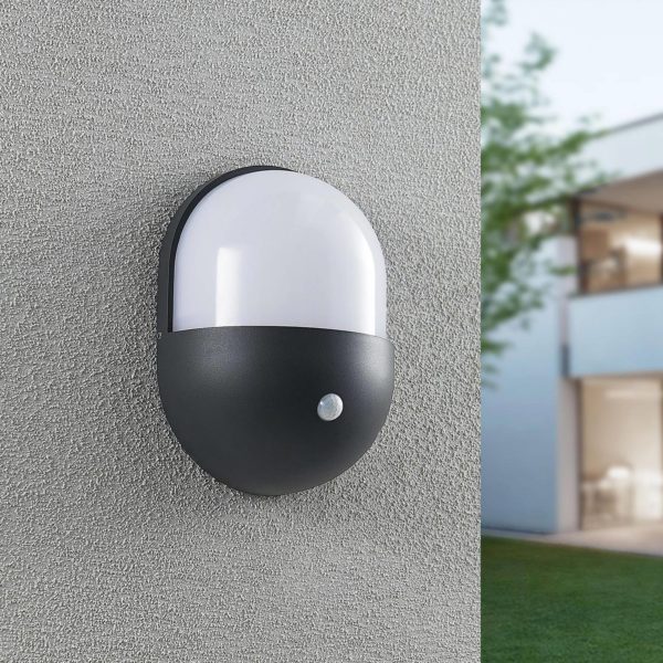Applique d’extérieur LED Lindby Dianko, ronde, capteur LINDBY