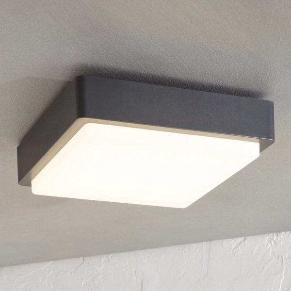 Lindby Plafonnier d’extérieur LED Nermin, IP65, carré LINDBY