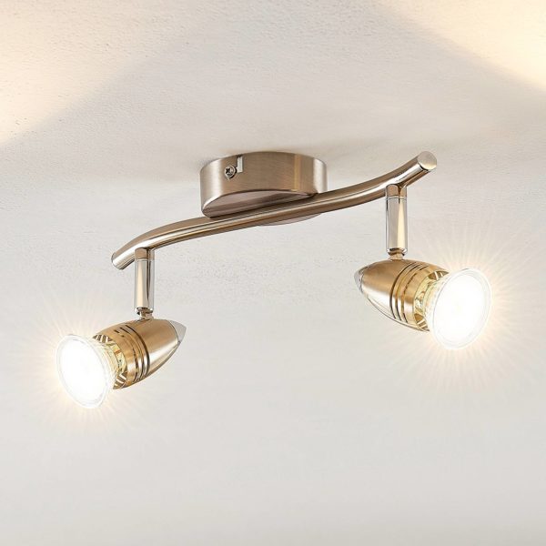 ELC Kalean spot pour plafond, nickel, à 2 lampes ELC