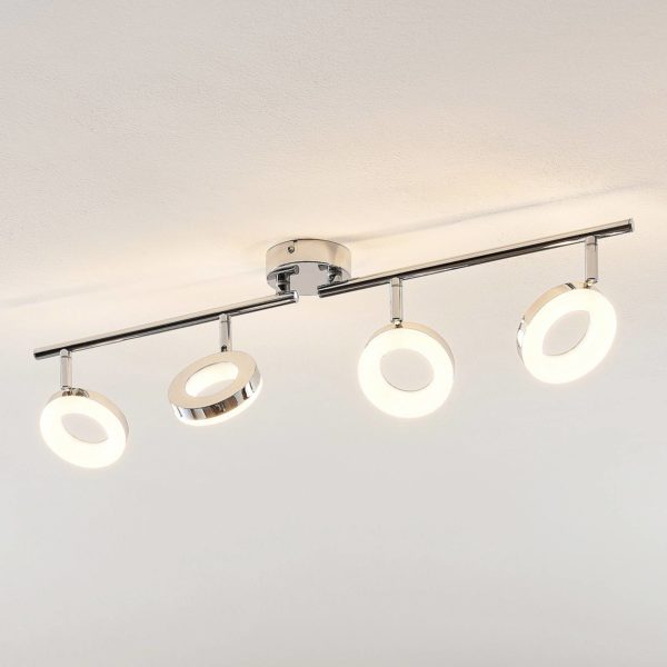 ELC Tioklia plafonnier LED chromé à 4 lampes ELC