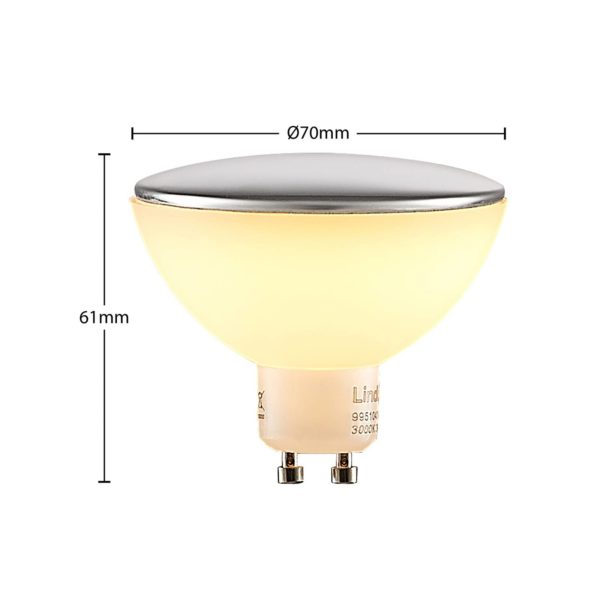 Lindby ampoule tête miroir LED GU10 5W CCT chromée LINDBY