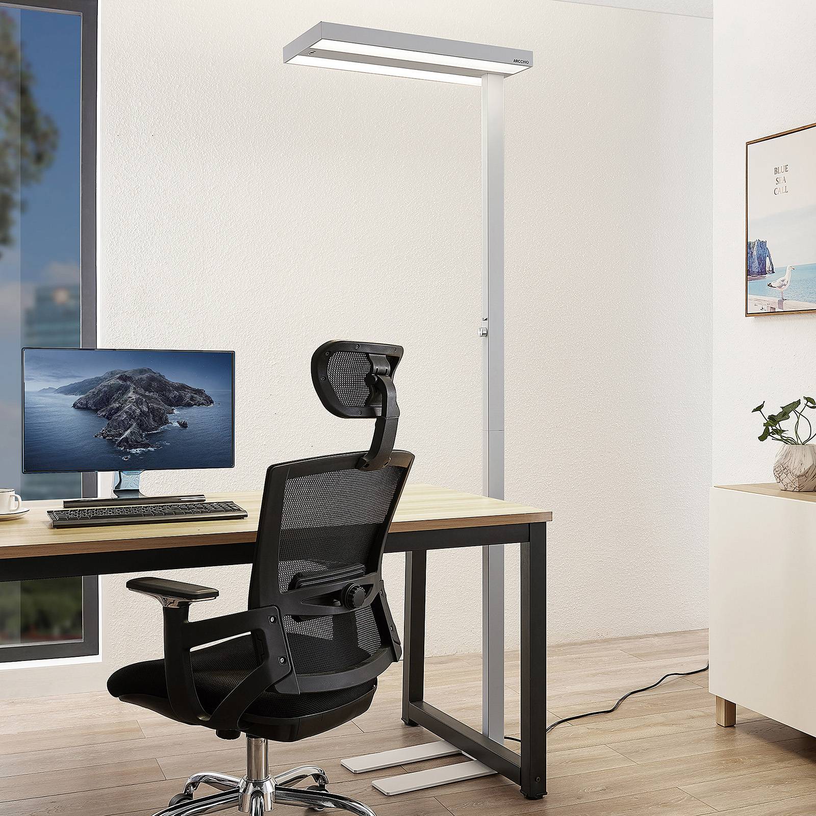 Arcchio Logan Pro lampadaire LED capteur 4 000K dim blanc Arcchio