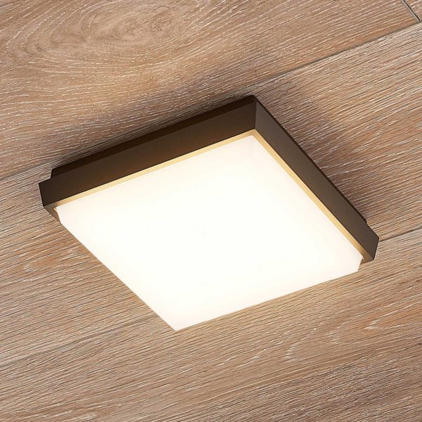 Lucande Amra plafonnier LED angulaire 17,5 cm LUCANDE