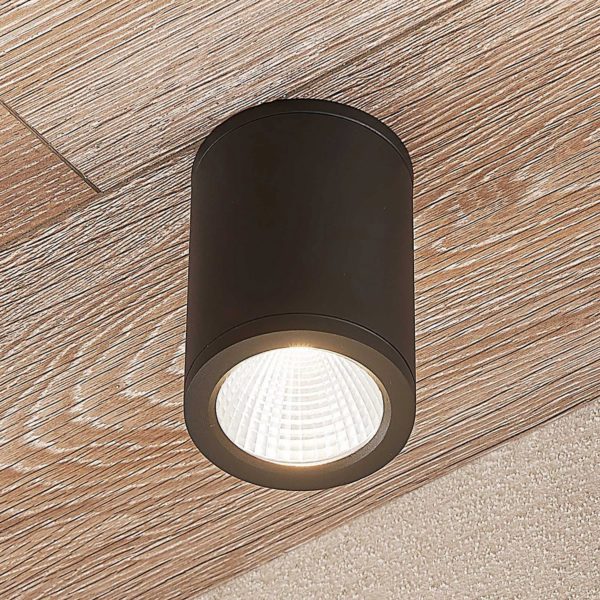 Lucande Downlight LED Embla en aluminium LED, gris foncé LUCANDE