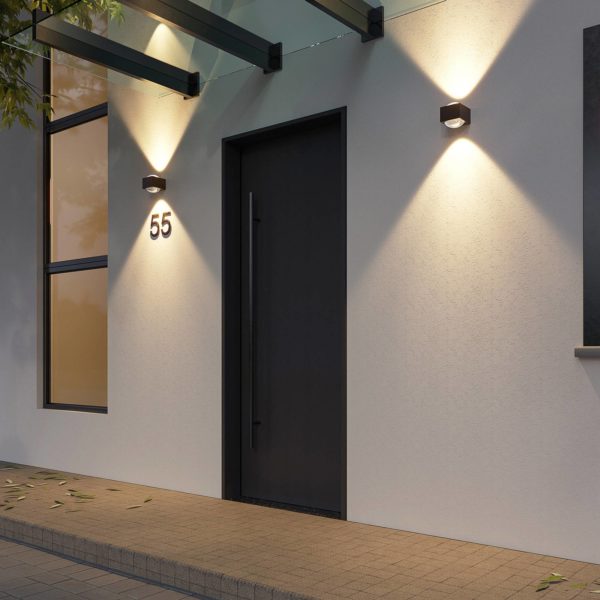 Lucande Almos applique LED angulaire à 2 lampes LUCANDE