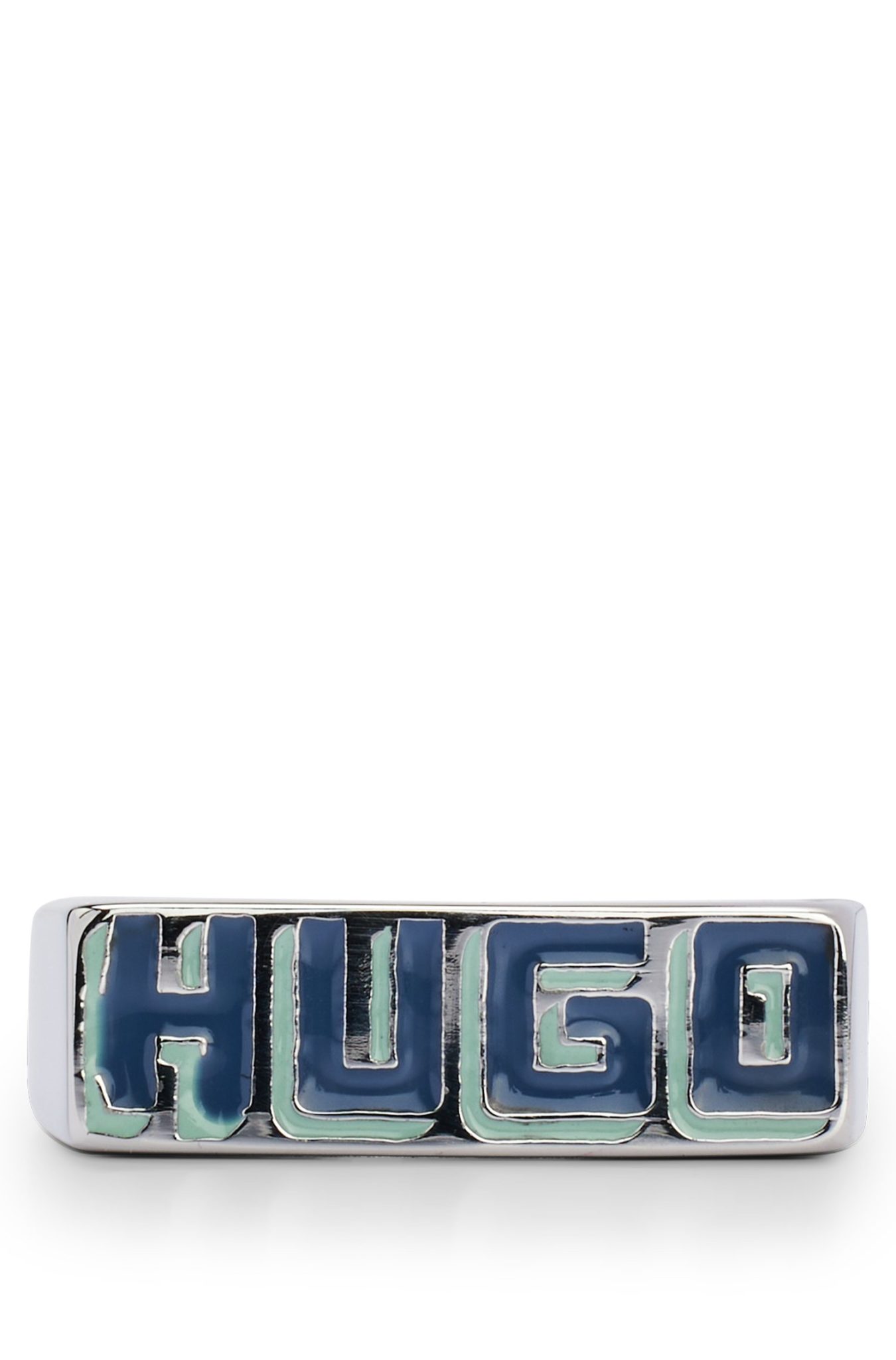 Hugo Boss Bague en acier avec logo de la saison