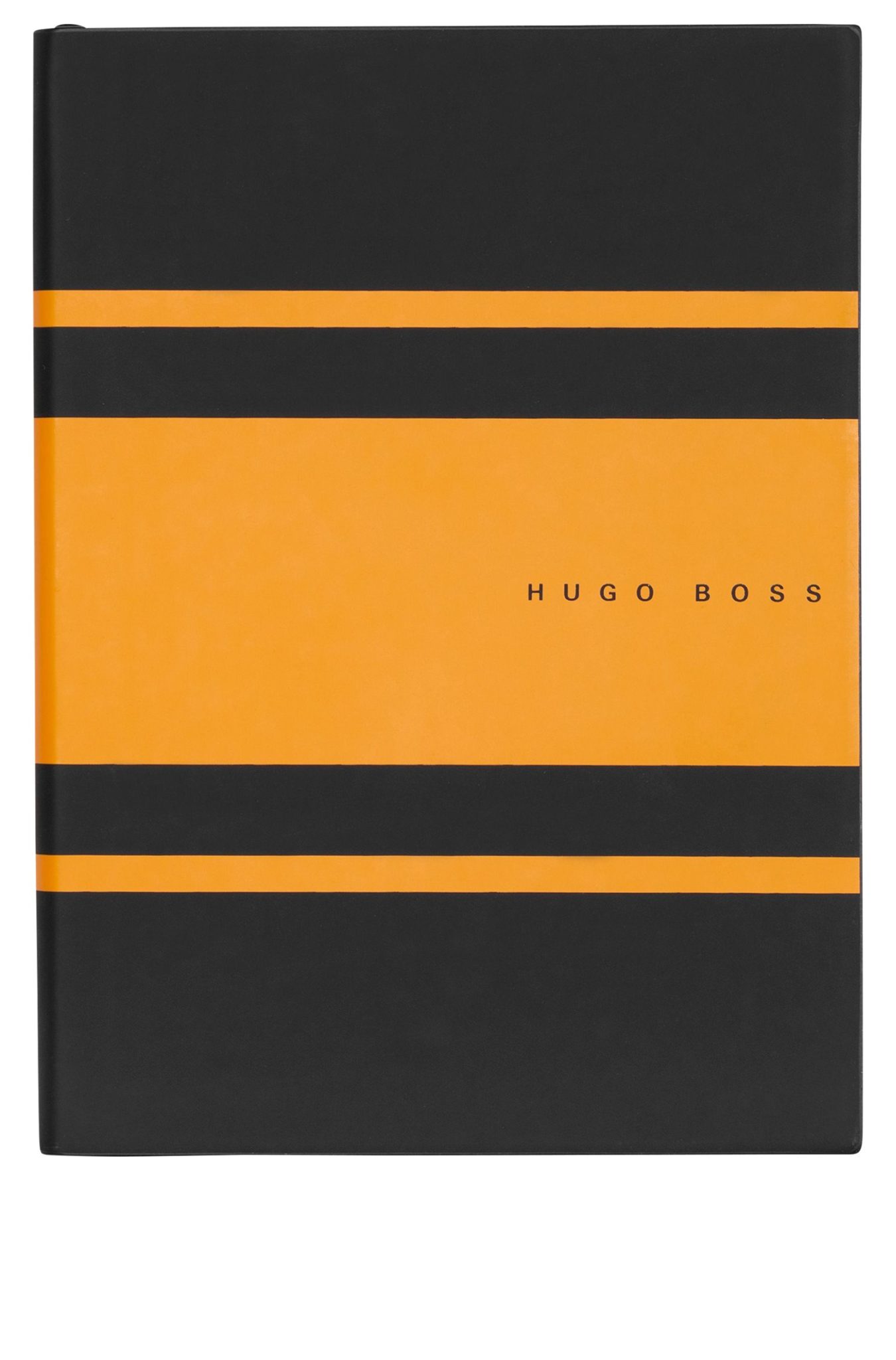 Hugo Boss Carnet A5 en similicuir à rayures jaunes