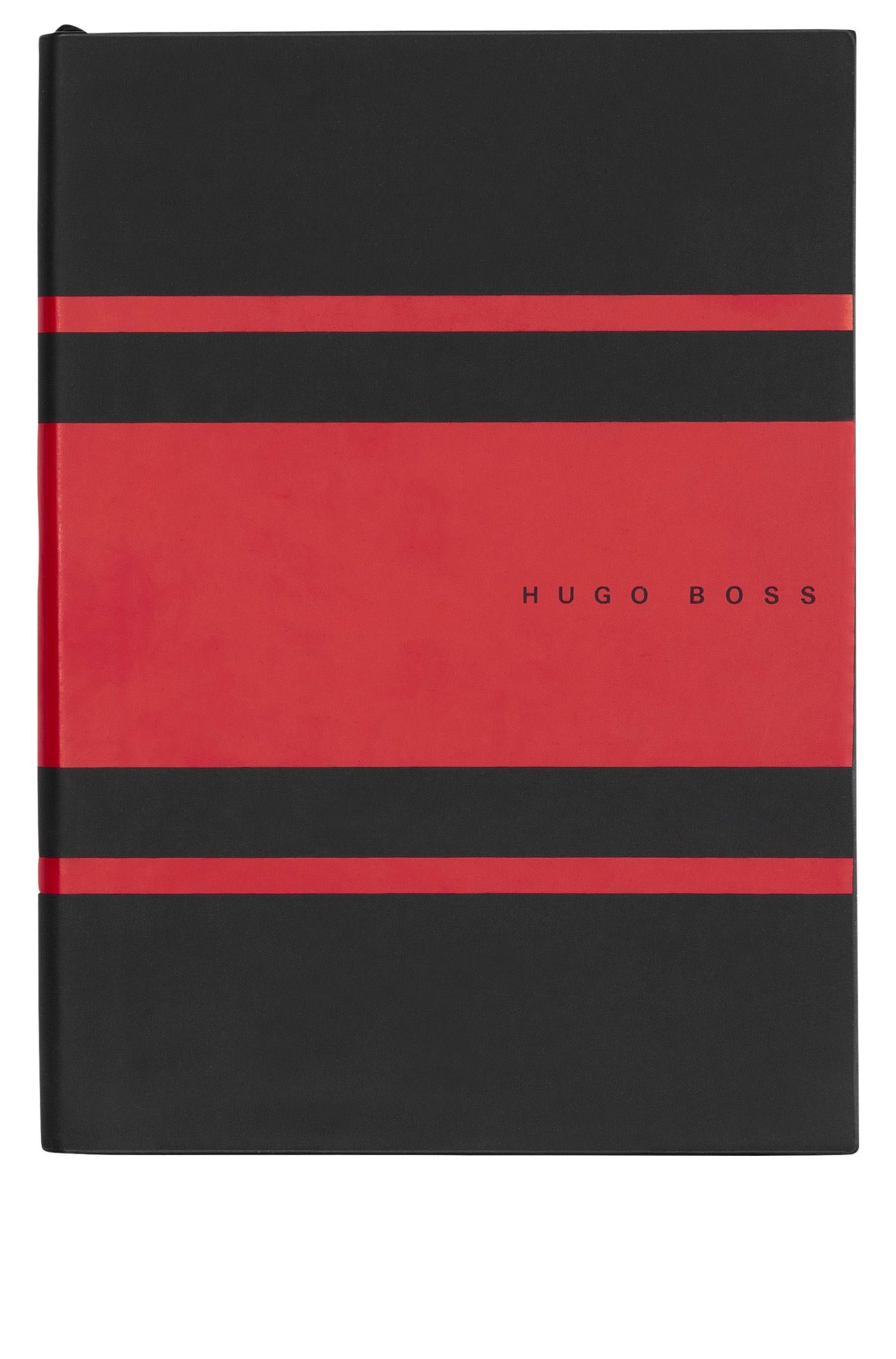 Hugo Boss Carnet A5 en similicuir à rayures rouges