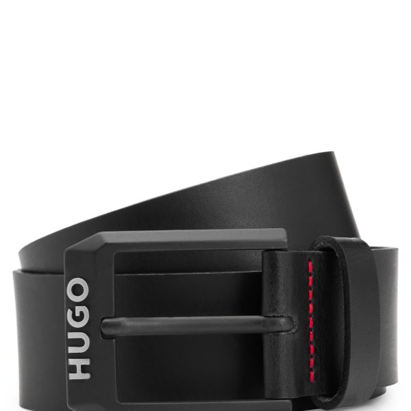 Hugo Boss Ceinture en cuir avec boucle noir mat à logo