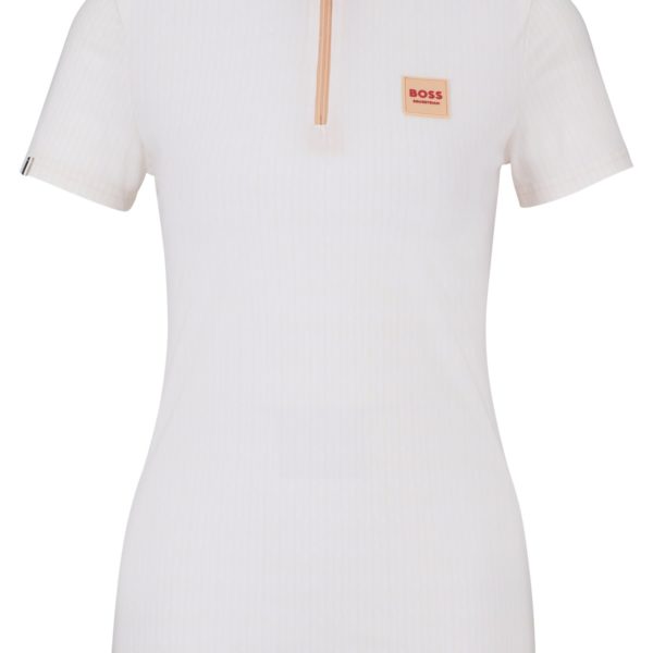 Chemise d’équitation à manches mi-longues couleur pêche – Hugo Boss