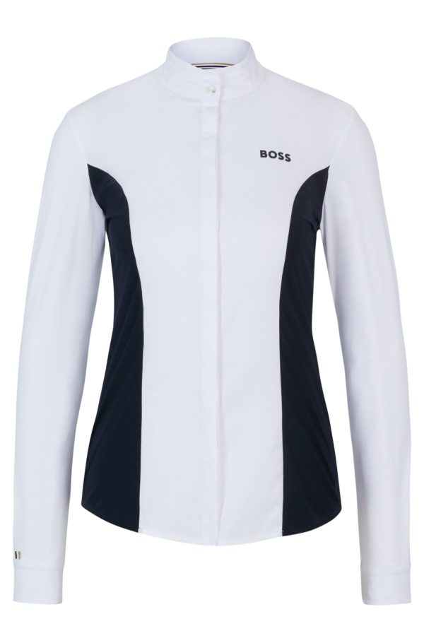 Hugo Boss Chemisier de concours pour l’équitation avec imprimé à fleurs et empiècements bleu marine