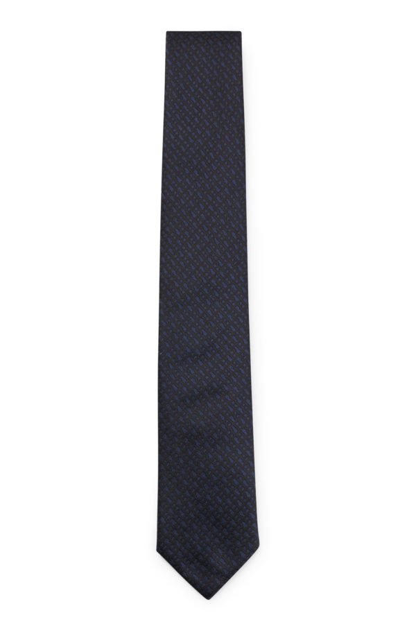 Hugo Boss Cravate en soie pure avec monogrammes en jacquard tissé
