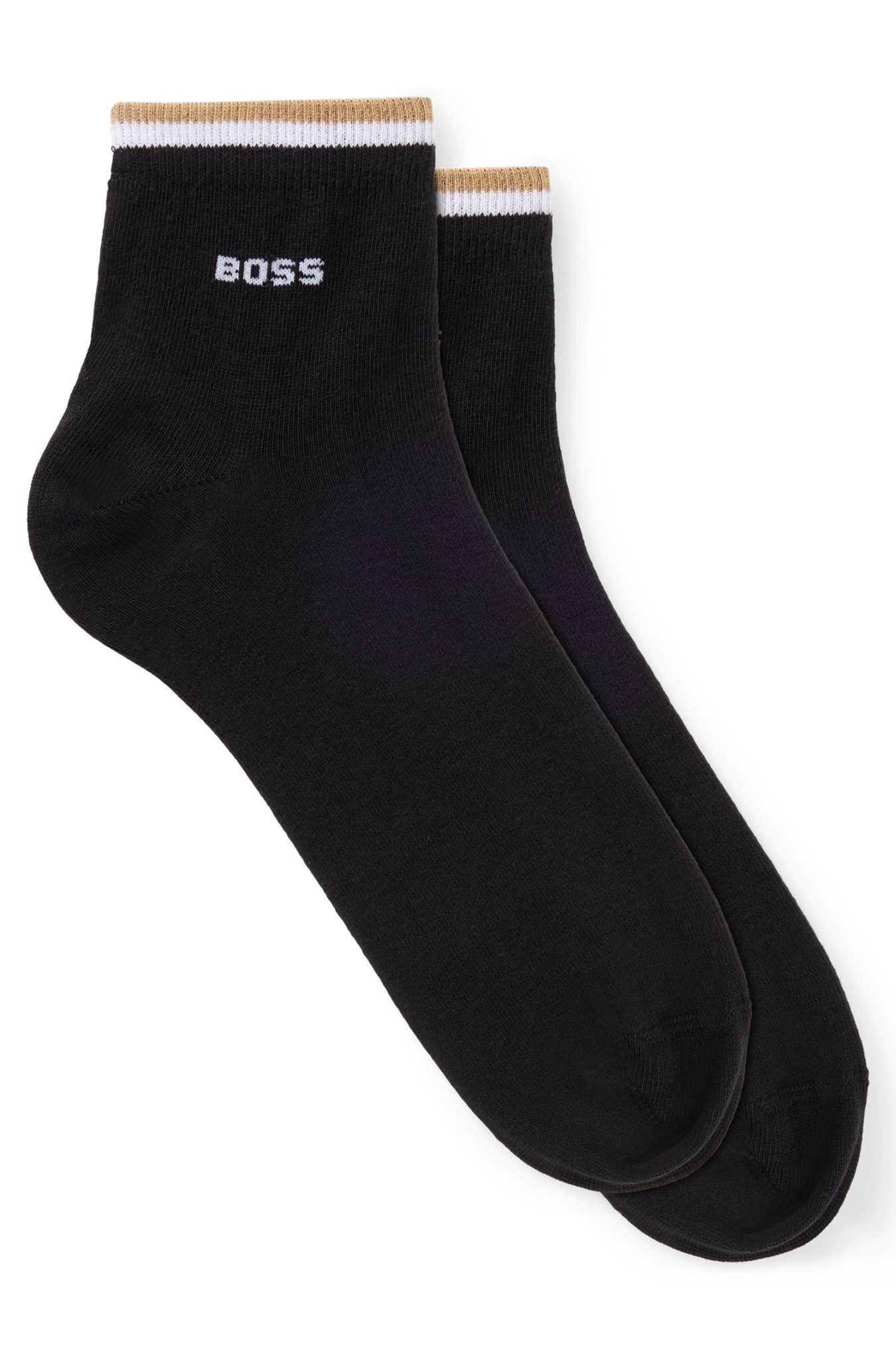 Hugo Boss Lot de deux paires de chaussettes courtes à rayures emblématiques