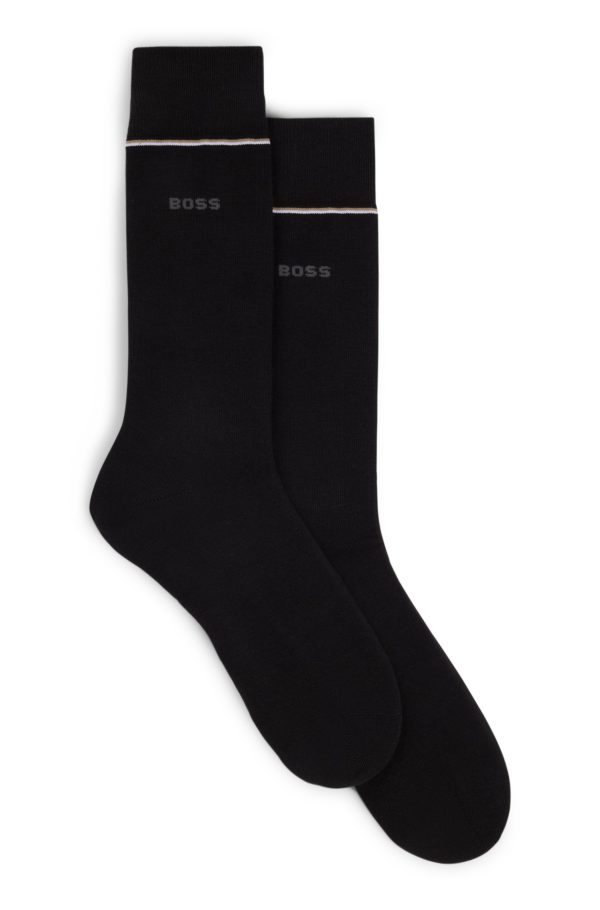 Hugo Boss Lot de deux paires de chaussettes mi-mollet en stretch performant
