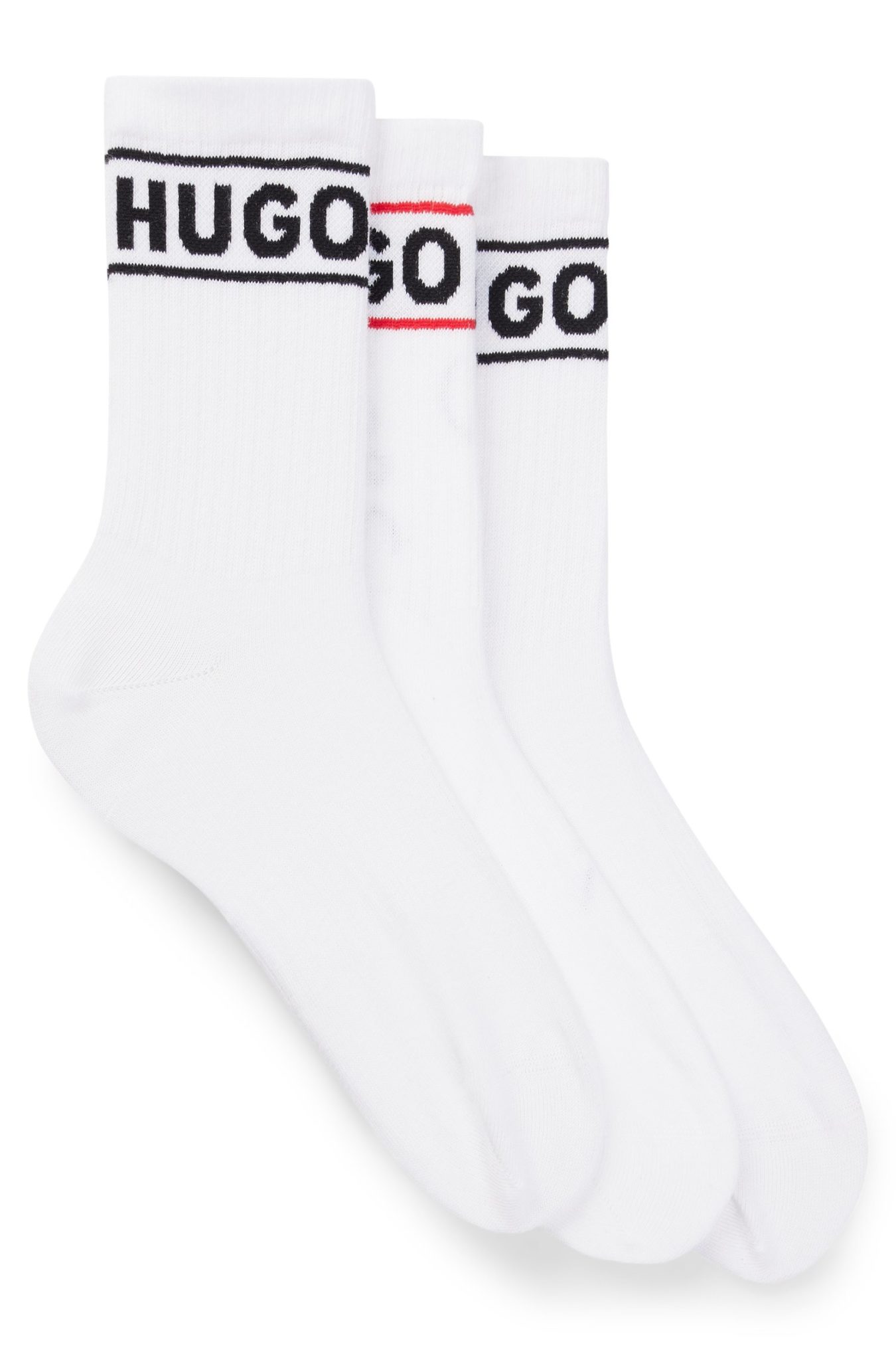 Hugo Boss Lot de trois paires de chaussettes courtes à logo