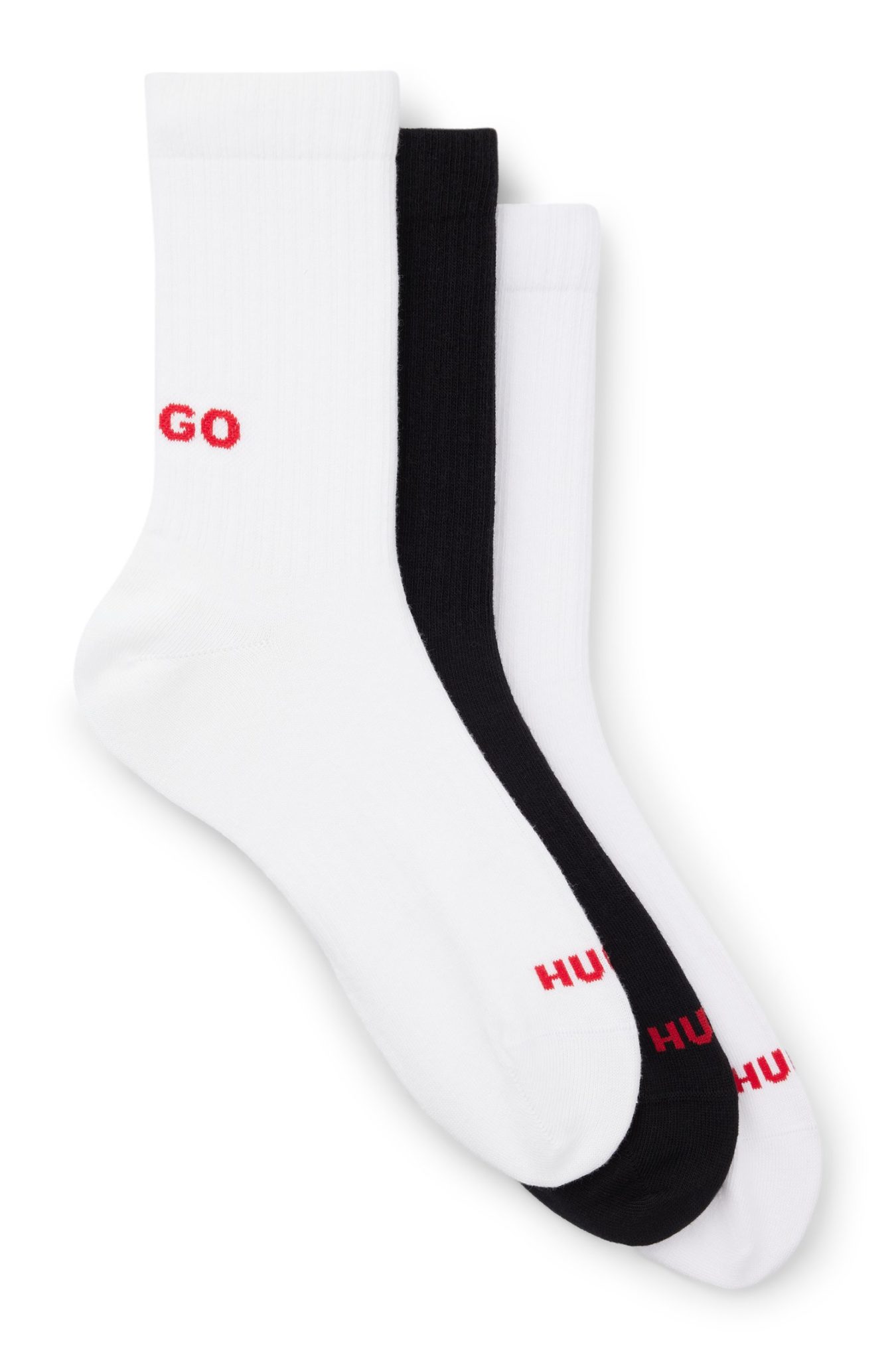 Hugo Boss Lot de trois paires de chaussettes courtes avec logos