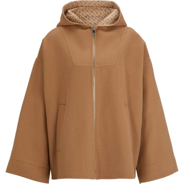 Manteau en laine mélangée avec intérieur en jacquard monogramme – Hugo Boss