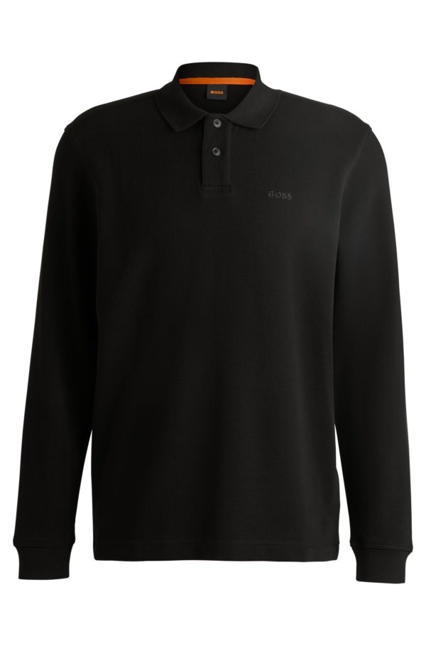 Hugo Boss Polo en coton stretch mélangé à la structure gaufrée