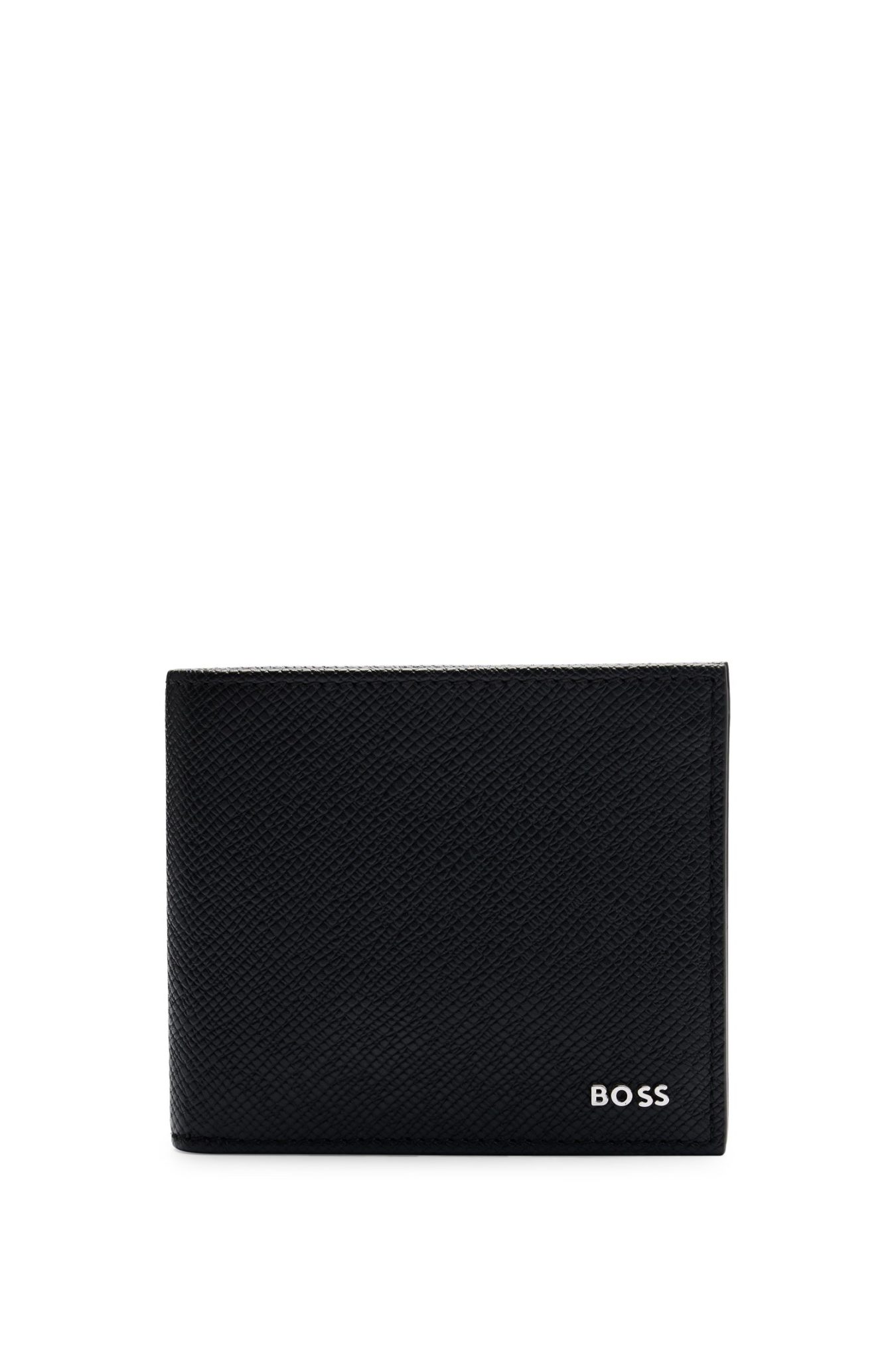 Hugo Boss Portefeuille en cuir embossé avec logo en métal