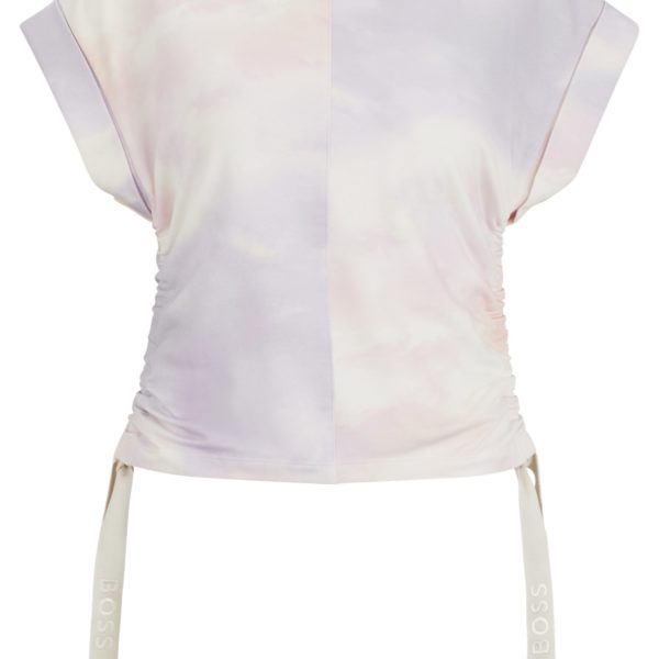 T-shirt à motif en coton stretch avec cordons de serrage logotés – Hugo Boss