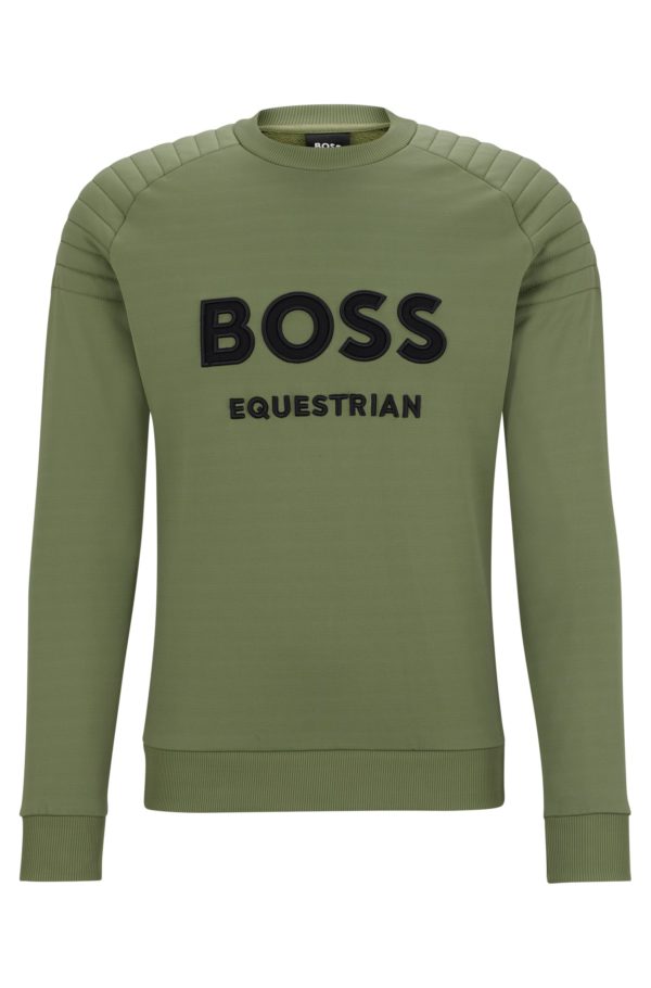 Hugo Boss Sweat d’équitation vert olive avec épaulettes