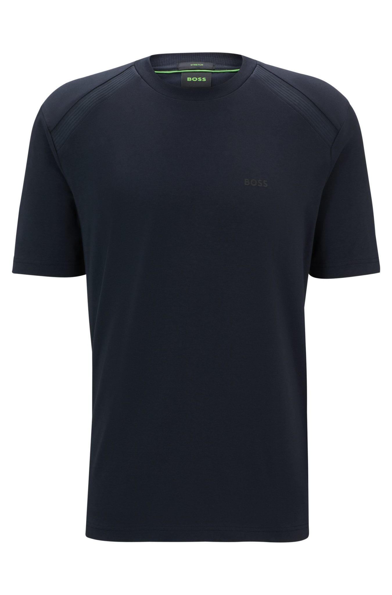 Hugo Boss T-shirt en coton stretch à col rond avec logo