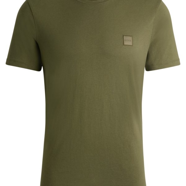 T-shirt en jersey de coton avec patch logo – Hugo Boss