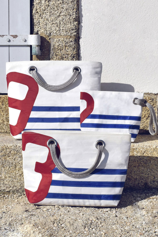 ARMOR-LUX Cabas Gwen - Armor Lux x 727 Sailbags - Grand Voile Femme BLANC/ESCADRE TU
