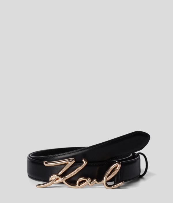 Karl Lagerfeld, Ceinture K/signature, Femme, Noir/Or, Taille: XS Karl Lagerfeld