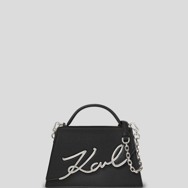 Karl Lagerfeld, Sac Bandoulière De Taille Moyenne K/signature, Femme, Noir/Nickel, Taille: X00 Karl Lagerfeld