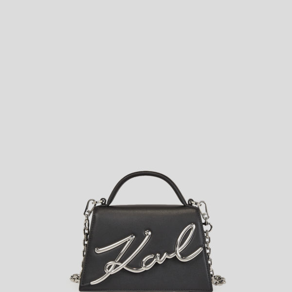 Karl Lagerfeld, Petit Sac Bandoulière K/signature, Femme, Noir/Nickel, Taille: X00 Karl Lagerfeld