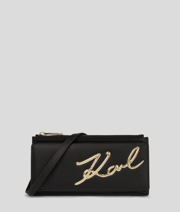 Karl Lagerfeld, Porteuille Avec Bandoulière K/signature, Femme, Noir/Or, Taille: X00 Karl Lagerfeld