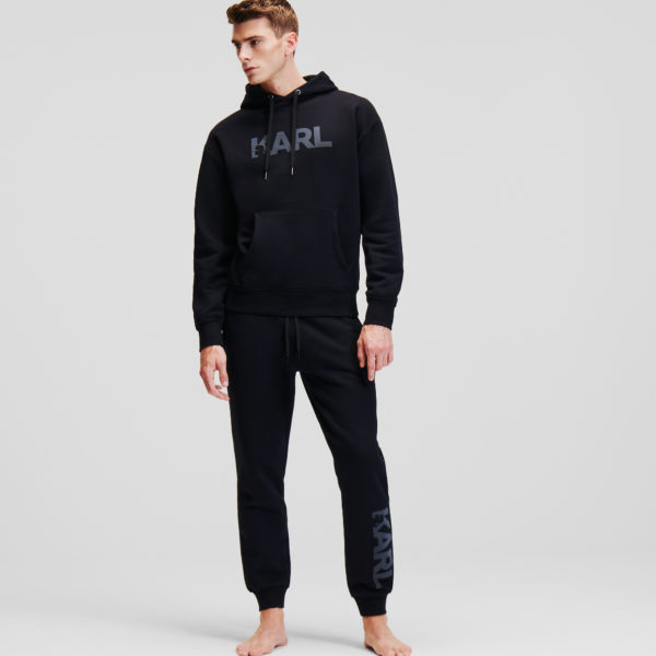 Karl Lagerfeld, Sweat À Capuche Avec Logo Karl Floqué, Homme, Noir, Taille: XXS Karl Lagerfeld