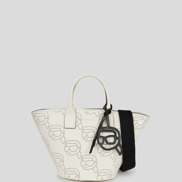 Karl Lagerfeld, Sac Cabas Perforé K/ikonik, Femme, Blanc Cassé, Taille: X00 Karl Lagerfeld