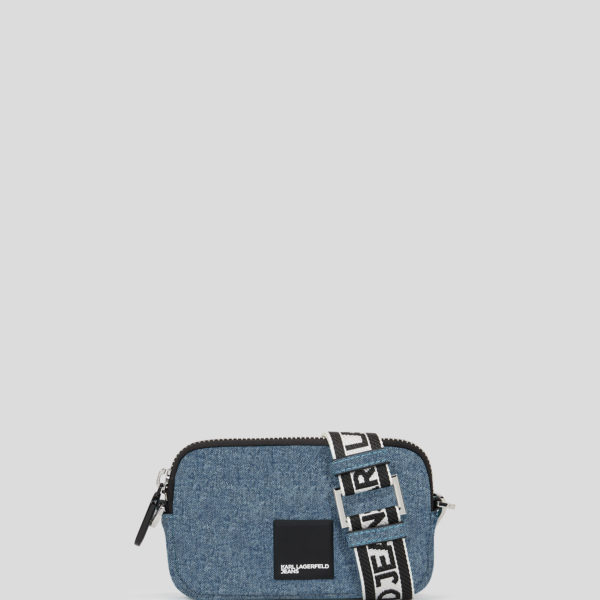 KL Jeans, Mini Sac Bandoulière En Denim Avec Logo Klj Encadré, Femme, Marbre bleu vif, Taille: X00 KL Jeans