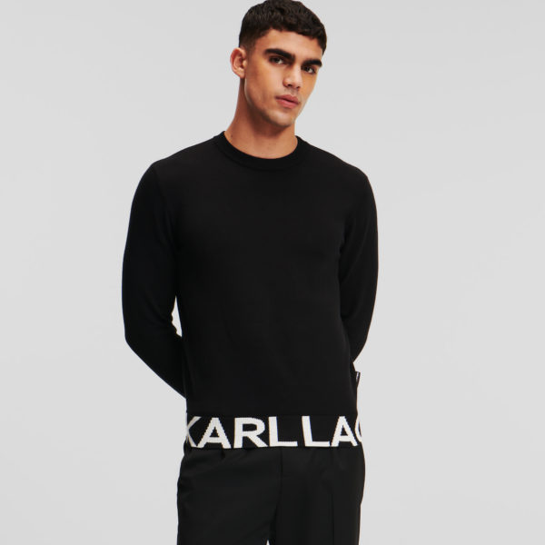 Karl Lagerfeld, Pull Avec Logo Karl, Homme, Noir, Taille: XXXL Karl Lagerfeld