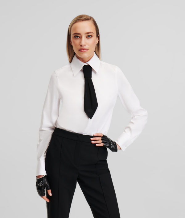 Karl Lagerfeld, Chemisier Classique, Femme, Blanc, Taille: X42 Karl Lagerfeld