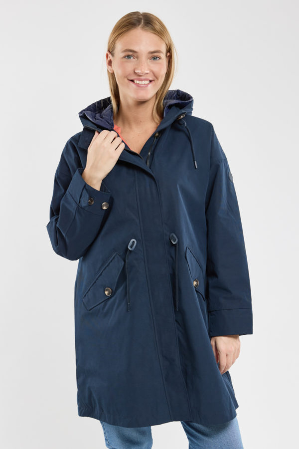 BERMUDES Parka longue respirante BAJUS Femme MARINE XL - 44