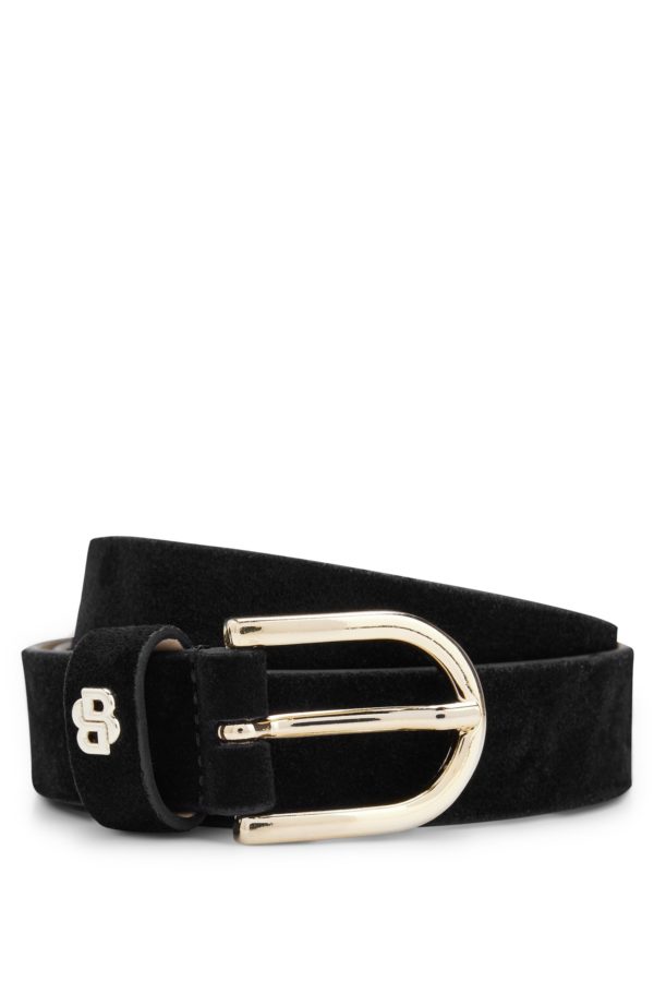 Hugo Boss Ceinture en cuir suédé avec monogramme Double B