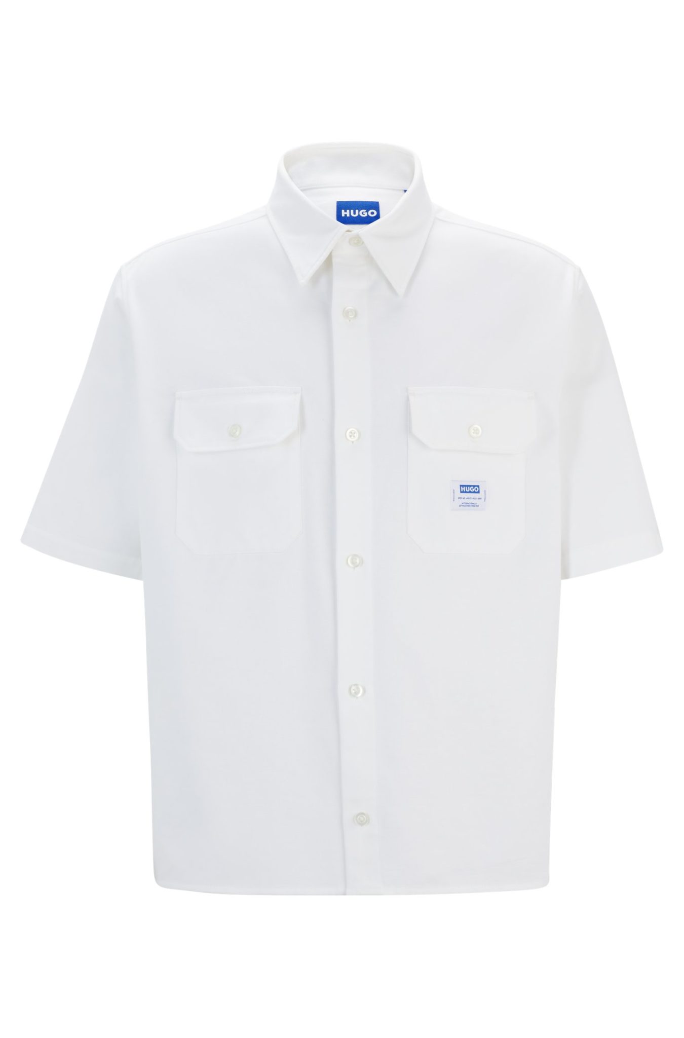 Hugo Boss Chemise ample en twill de coton avec patch logo