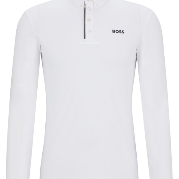 Hugo Boss Chemise de spectacle d’équitation blanche à rayures emblématiques
