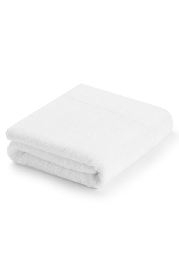 Hugo Boss Drap de bain blanc en coton de la mer Égée avec logo brodé